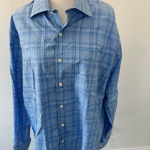 Peter Millar Other - Peter Millar Mens L Blue and White Button Down with Front Pocket
